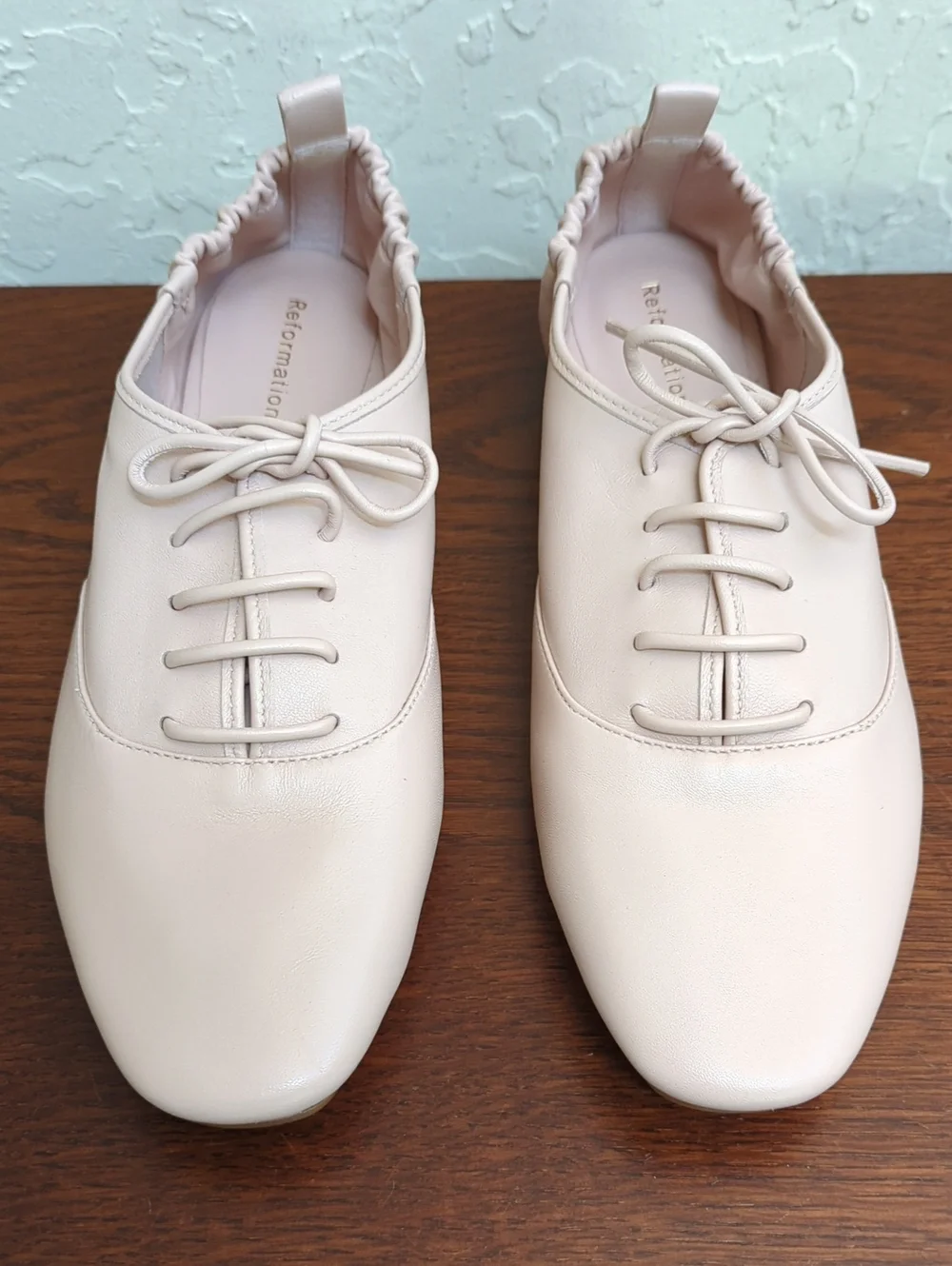 NEW Reformation Dusty Pink Marie Lace Up Oxford Shoes Size 6